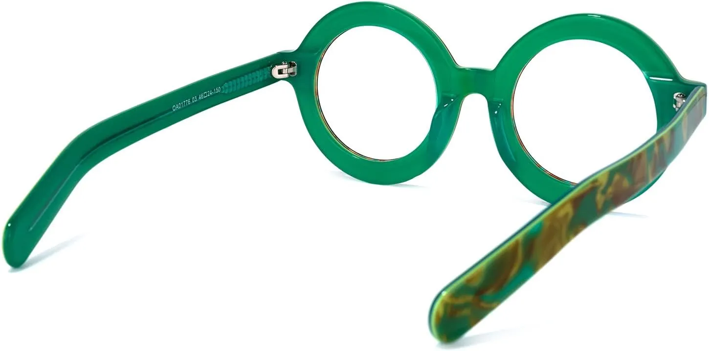 Zeelool Retro Thick Round Blue Light Blocking Glasses for Women Men Calhoun ZOA01776