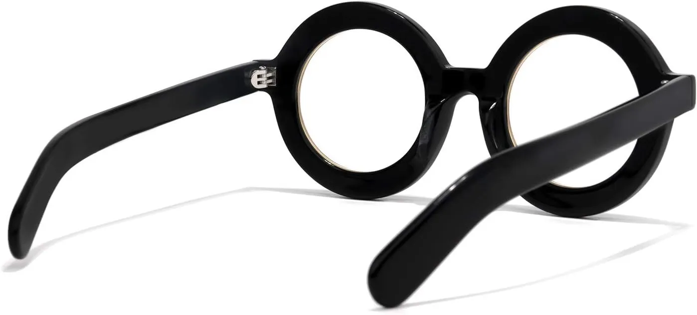Zeelool Retro Thick Round Blue Light Blocking Glasses for Women Men Calhoun ZOA01776