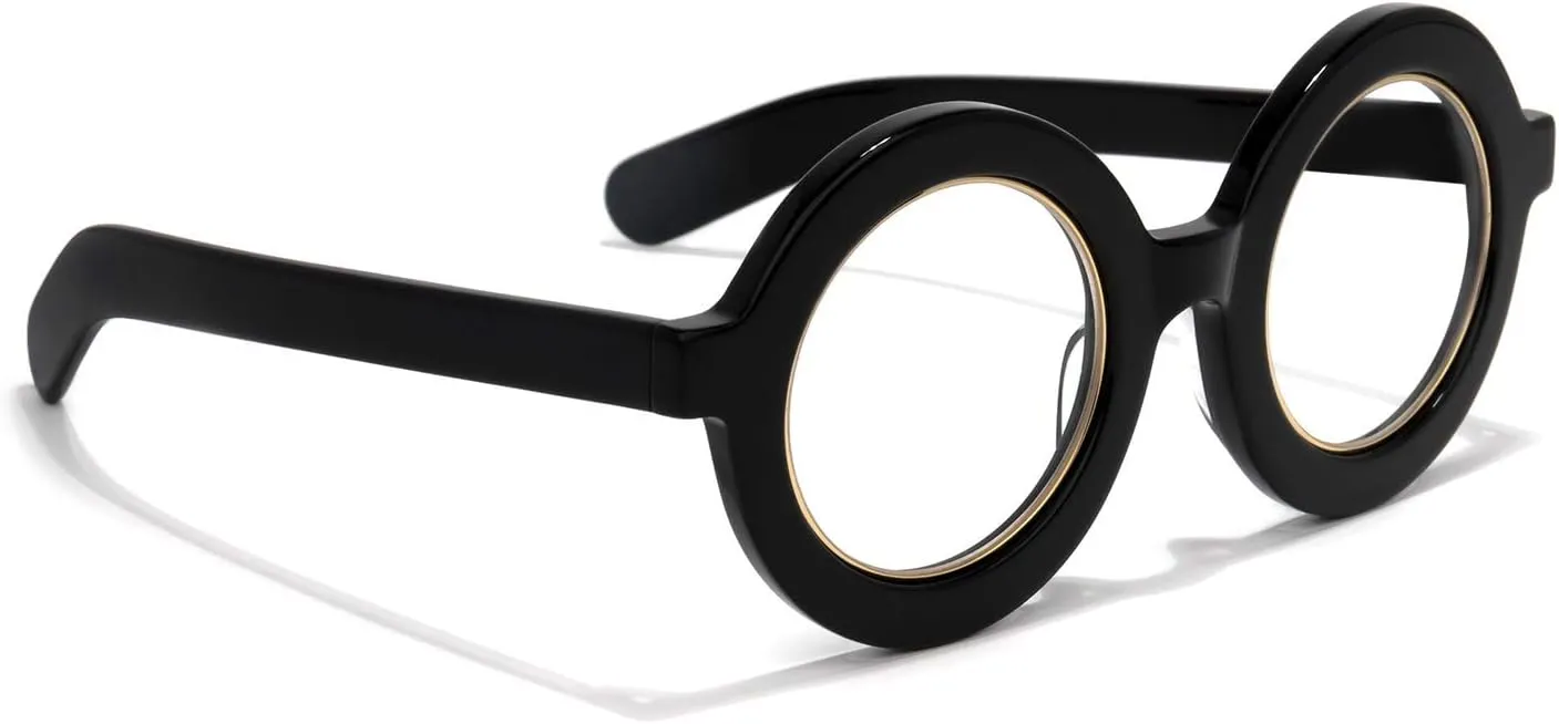 Zeelool Retro Thick Round Blue Light Blocking Glasses for Women Men Calhoun ZOA01776