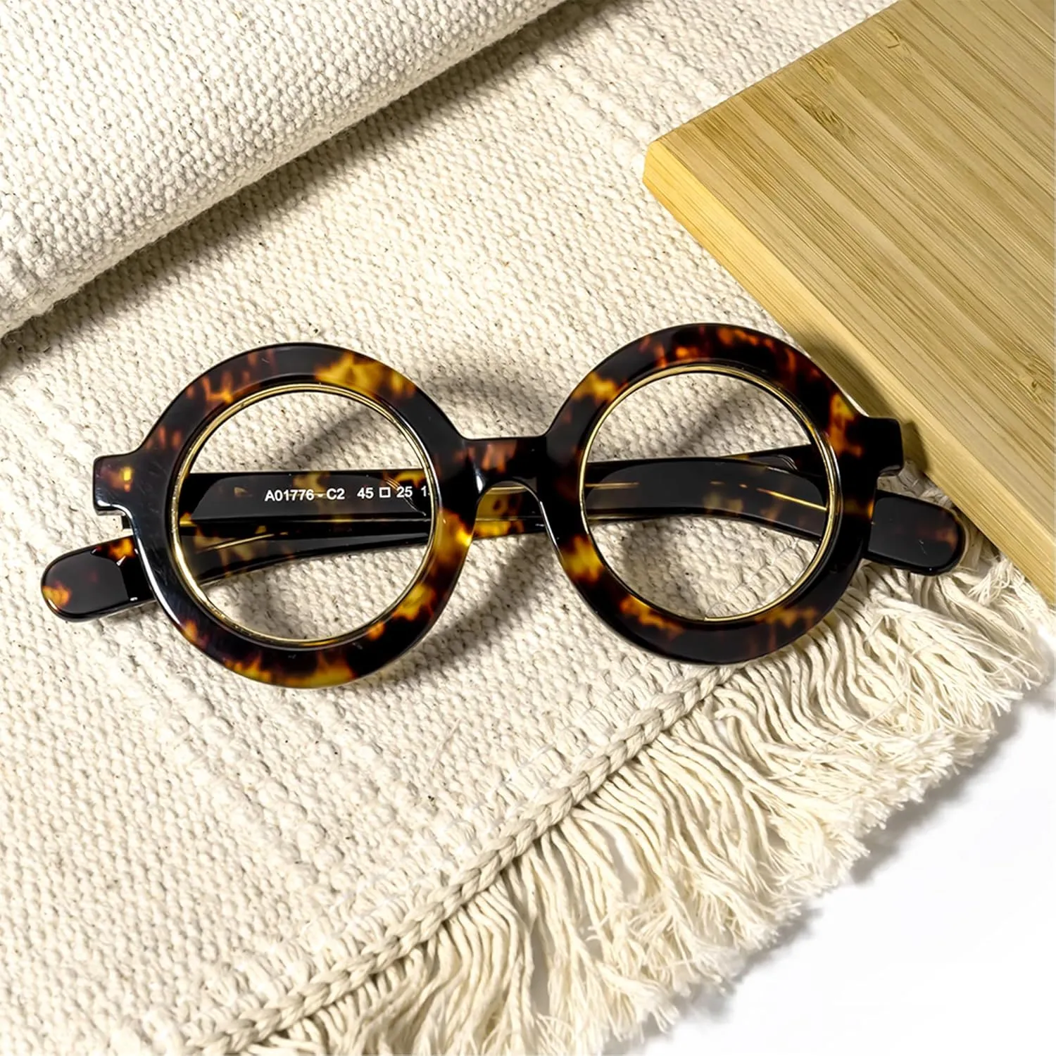 Zeelool Retro Thick Round Blue Light Blocking Glasses for Women Men Calhoun ZOA01776