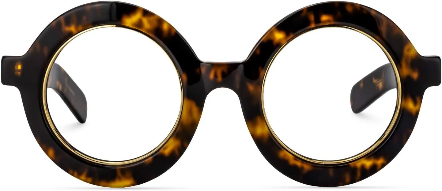 Zeelool Retro Thick Round Blue Light Blocking Glasses for Women Men Calhoun ZOA01776