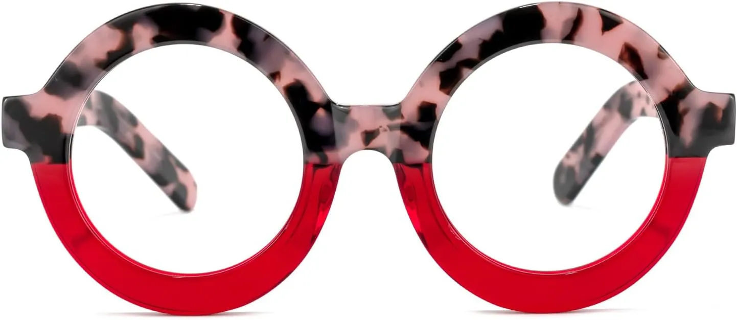 Zeelool Retro Thick Round Blue Light Blocking Glasses for Women Men Calhoun ZOA01776