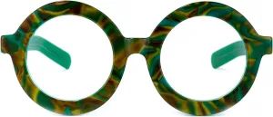 Zeelool Retro Thick Round Blue Light Blocking Glasses for Women Men Calhoun ZOA01776