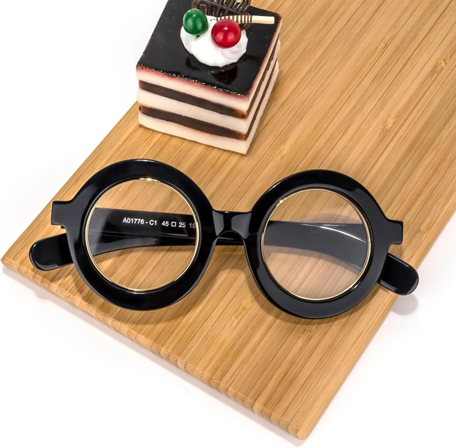 Zeelool Retro Thick Round Blue Light Blocking Glasses for Women Men Calhoun ZOA01776