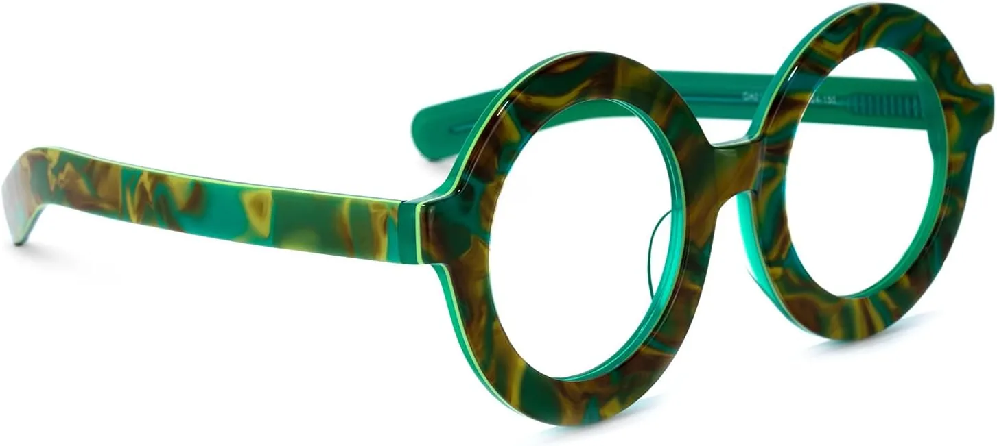 Zeelool Retro Thick Round Blue Light Blocking Glasses for Women Men Calhoun ZOA01776