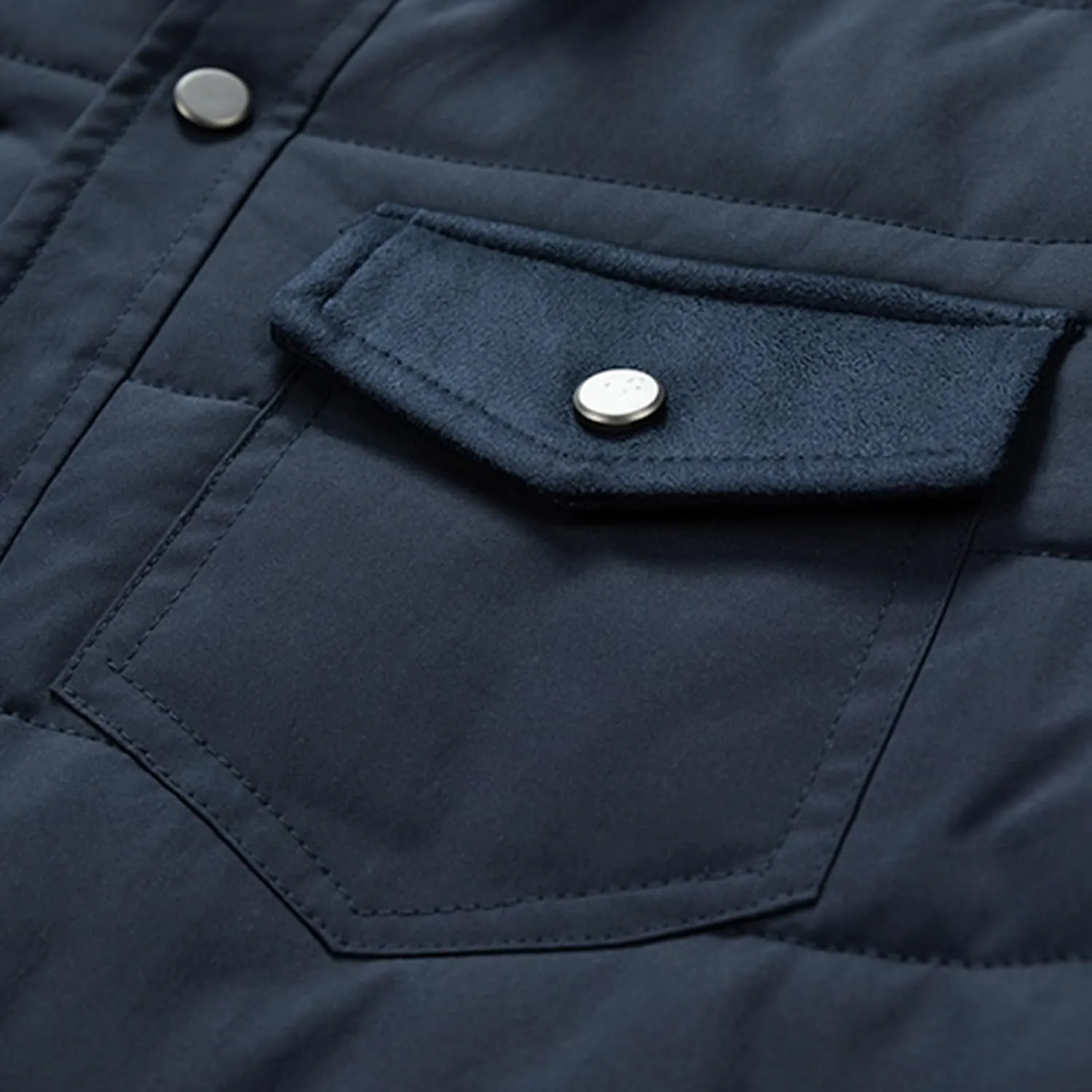 Zeiyignr Men's Padded Down Jackets Winter Button Down Fleece Outwear Casual Windproof Sherpa Lined Lightweight Puffer Coats