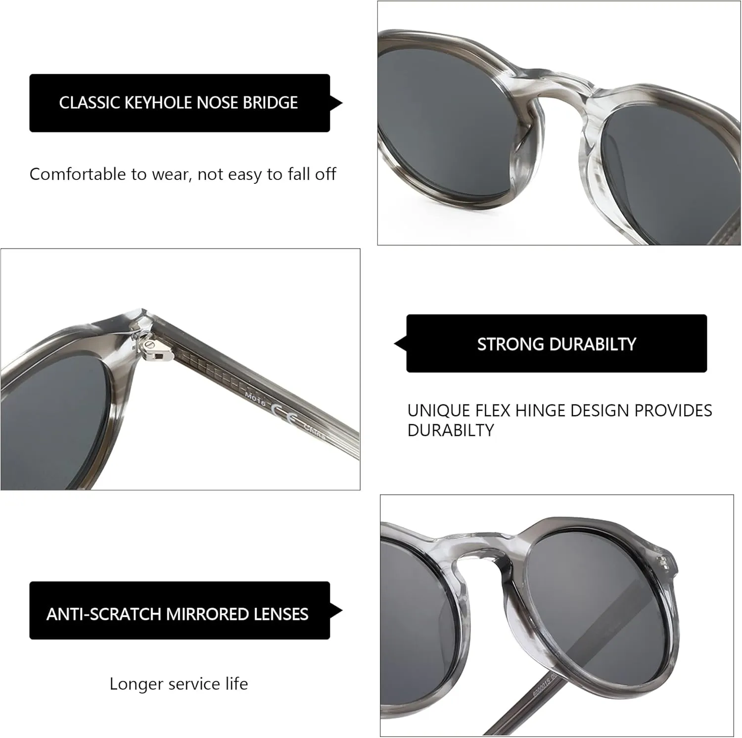 ZENOTTIC Vintage Round Polarized Sunglasses for Men Women UV400 Protection