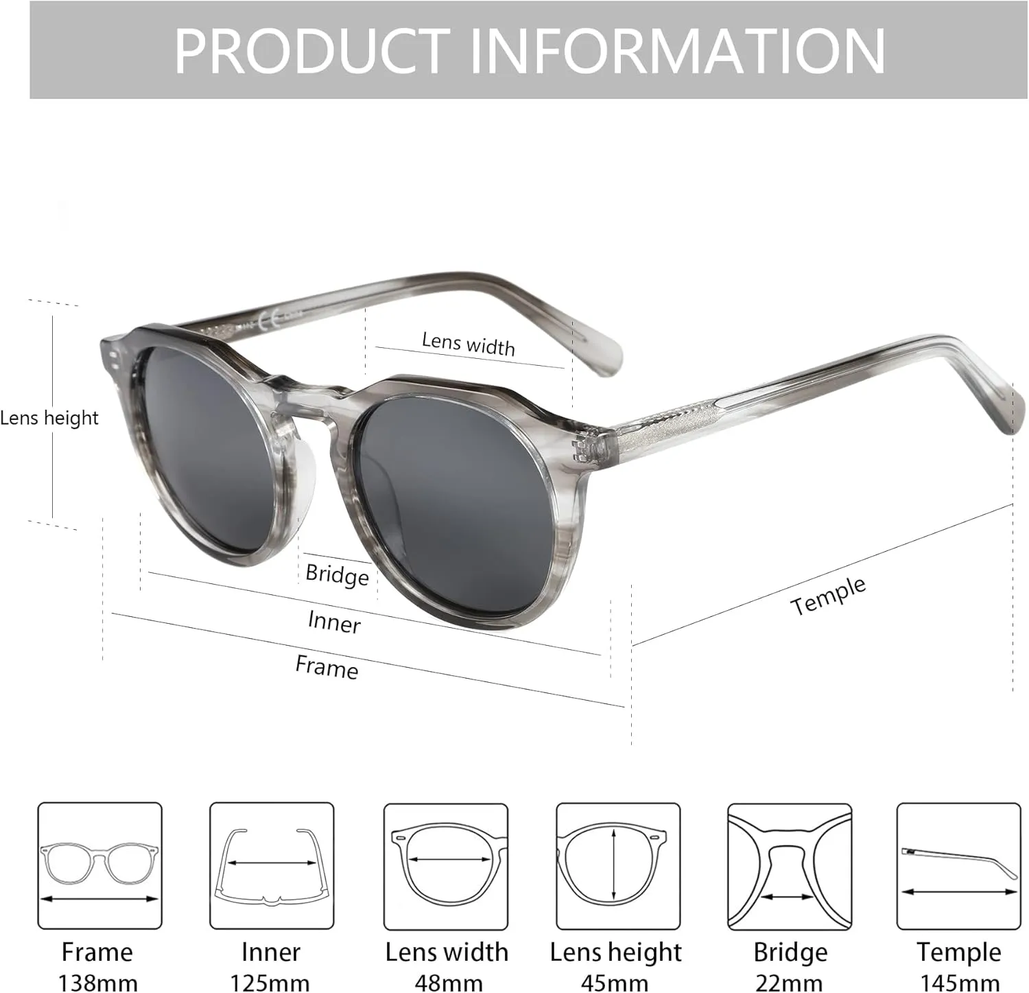 ZENOTTIC Vintage Round Polarized Sunglasses for Men Women UV400 Protection