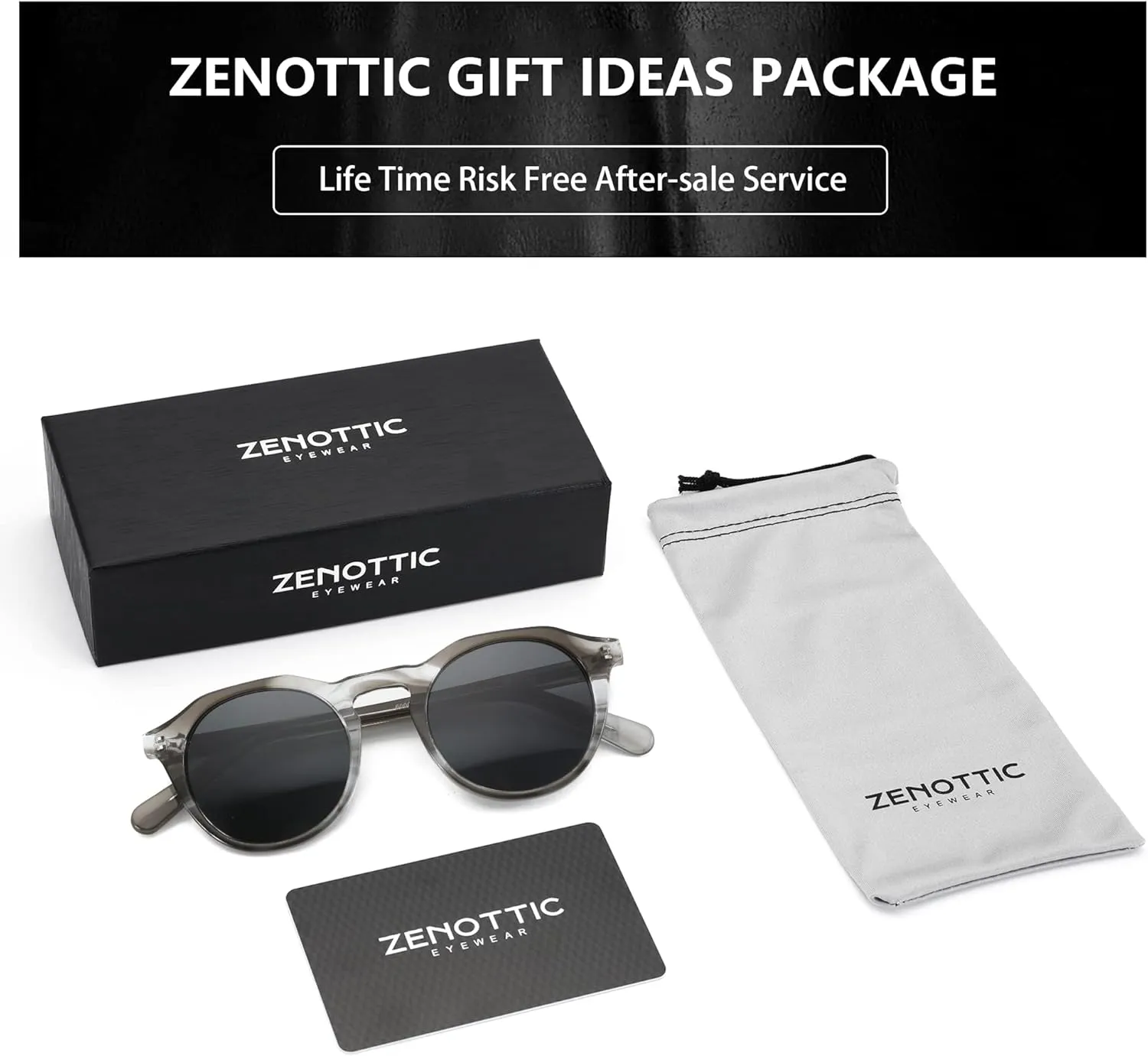 ZENOTTIC Vintage Round Polarized Sunglasses for Men Women UV400 Protection