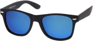 zeroUV - Classic Colored Mirror Lens Square Horn Rimmed Sunglasses for Men Women