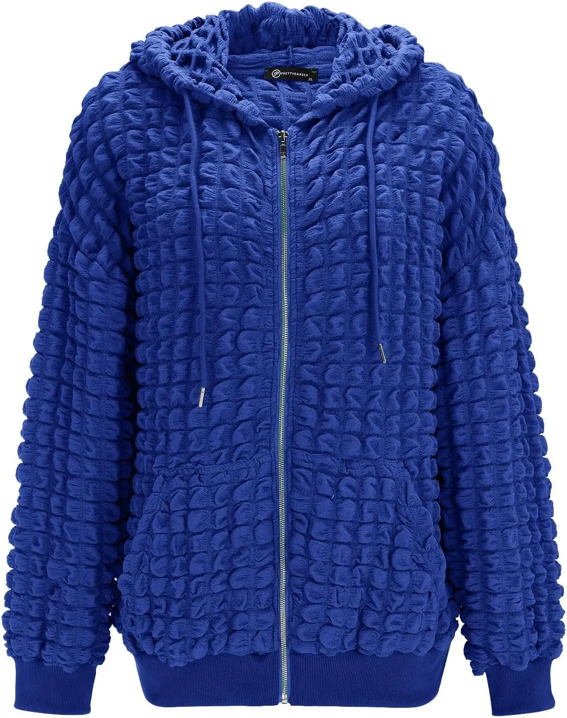 ZYXTIM Women's Cute Hoodies Teen Girl Fall Jacket Waffle Textured Oversized Sweatshirts Casual Zip Up Y2K Hoodie with Pocket